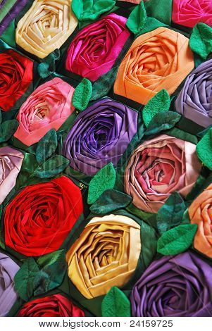 Trapunta patchwork con fiori