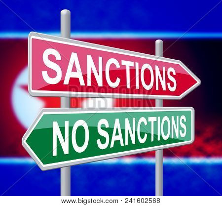 North Korean Sanctions Or No To Start Denuclearization 3D Illustration