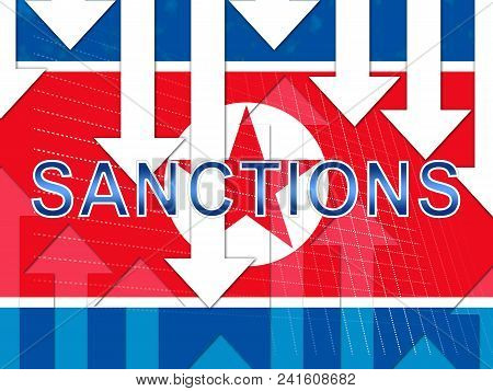 American Economic Sanctions Against North Korea 3D Illustration