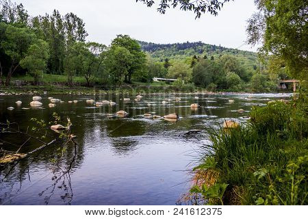 Opir River In The Carpathian National Park Skolevski Beskidy, Lviv Region Of Western Ukraine