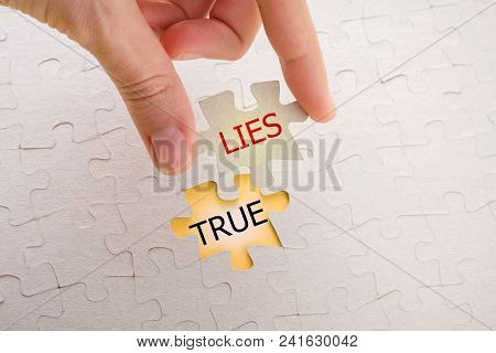 True And Lies On Missing Puzzle, Concept Of Replacing The Truth With A Lie
