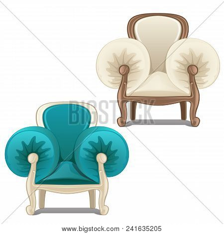 Two Chairs With Soft Armrests. Vintage Furniture.