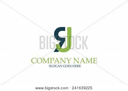 Abstract Letter Rj Logo Design Vector Isolated On White.