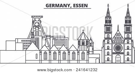 Germany, Lessen Line Skyline Vector Illustration. Germany, Lessen Linear Cityscape With Famous Landm