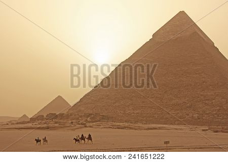 Pyramid Of Khafre In A Sand Storm, Cairo, Egypt