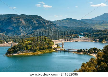 Dam Tajo De La Encantada In Gorge Chorro, Malaga Province, Spain