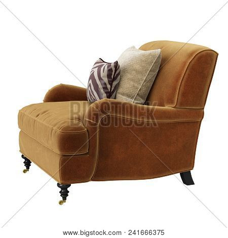 Classic Chair Isolated On White Background.digital Illustration.3d Rendering