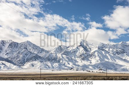 View Of The Sierras In Winter From Highway 395