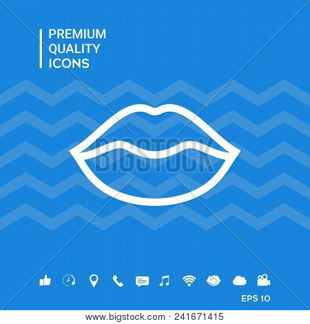 Lips Linel Icon . Signs And Symbols - Graphic Elements For Your Design