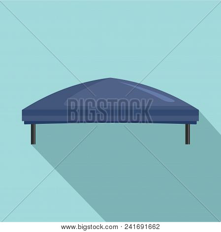 Outdoor Blue Tent Icon. Flat Illustration Of Outdoor Blue Tent Vector Icon For Web Design