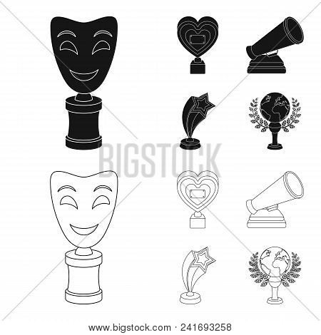 White Mask Mime For The Best Drama, A Prize In The Form Of The Heart And Other Prizes.movie Awards S