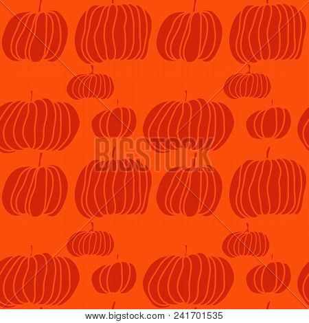 Funny Seamless Pattern With Pumpkins.thanksgivig Day. Vector Illustration.
