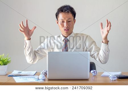 Businessmen Are Shocked And Stressed Because The Company Shares Fall.