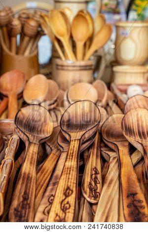 Souvenir Wooden Spoons Made By Handmasters From Bulgaria