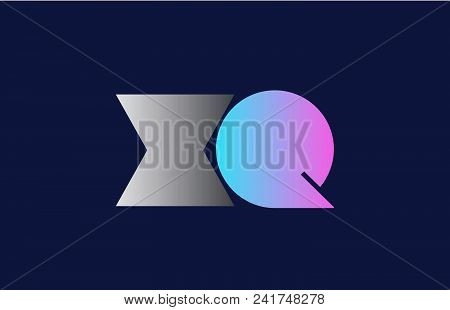 Initial Alphabet Letter Xq X Q Logo Combination In Pink Blue And Grey Colors Suitable For Business A