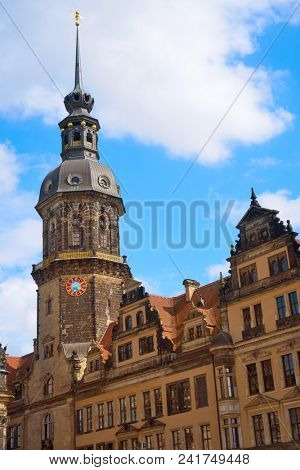 Hausmannsturm tower in Dresden at Germany