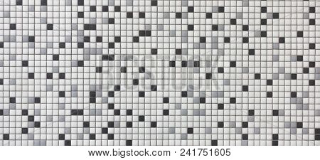 Decorative Seamless Gray And Black Mosaic Tiles Banner Background