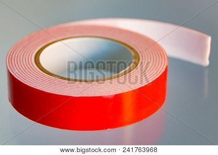 Red Ribbon With Two Sides, Adhesive Tape