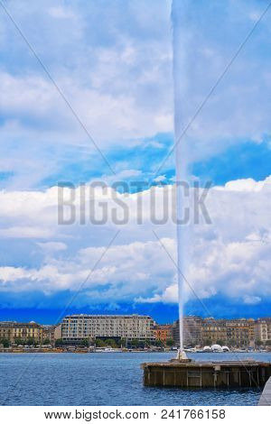 Geneva Geneve lake water Jet D'eau Switzerland Swiss Leman