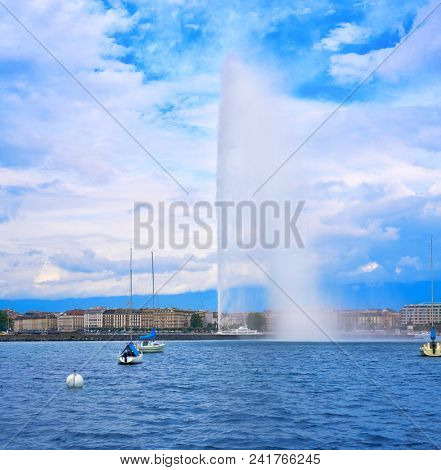 Geneva Geneve lake water Jet D'eau Switzerland Swiss Leman