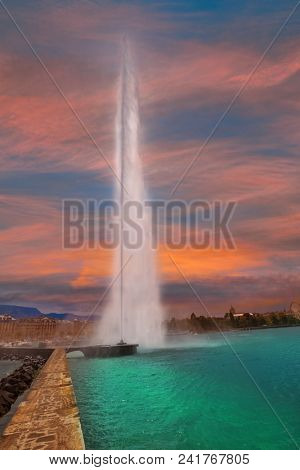 Geneva Geneve lake water Jet D'eau Switzerland Swiss Leman