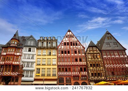 Frankfurt Romerberg square Old city historic center in Germany