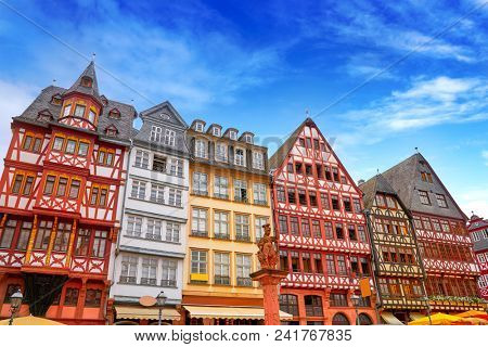 Frankfurt Romerberg square Old city historic center in Germany