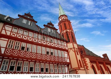 Frankfurt Romerberg square Old city historic center in Germany