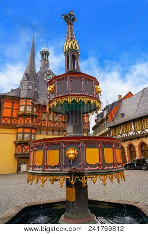 Wernigerode Rathaus Stadt city hall in Harz Germany