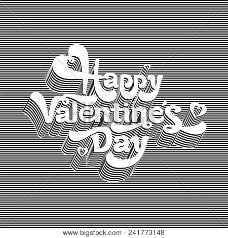 Congratulations On Valentine`s Day. Gift For Lovers, Friends And Family. Lettering Of Red Letters An