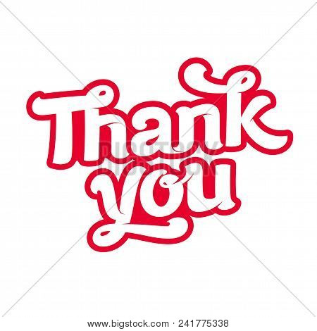 Thank You Card Vector Image. Simple Words Of Gratitude