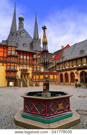 Wernigerode Rathaus Stadt city hall in Harz Germany