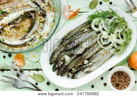 Salted Fish Marinated With Spices And Onion