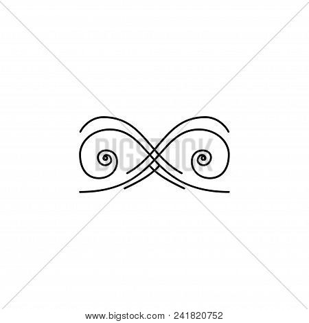 Decorative Filigree Design Element. Ornamental Page Divider. Book Decor. Calligraphic Art Element. P