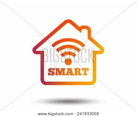 Smart Home Sign Icon. Smart House Button. Remote Control. Blurred Gradient Design Element. Vivid Gra