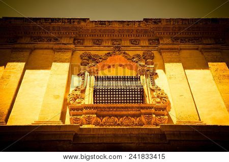 Noto, Italy - Traditional Window Design In The Monastery Close To San Francesco D'assisi Church
