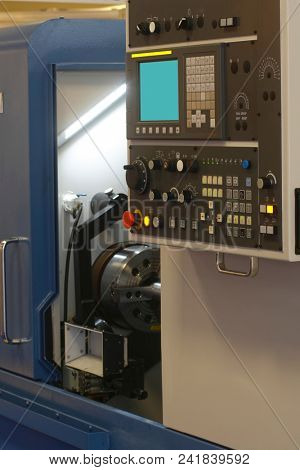 control panel of computerized numerical control metalworking machine