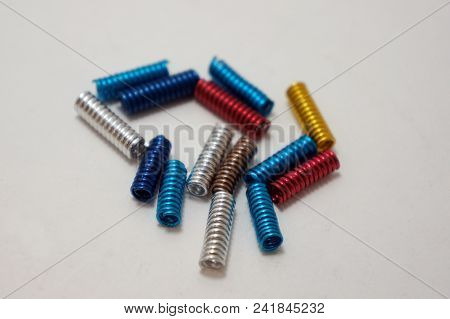 Aluminium Metal Spring Color Isolated On White