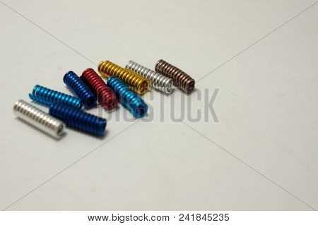 Aluminium Metal Spring Color Isolated On White