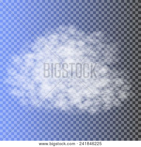 Vector Cirrus. Cloud On Blue To Transparent Background.