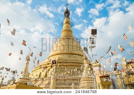Botataung Pagoda Is A Famous Pagoda Located In Downtown Yangon, Myanmar.