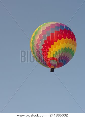 Multi Color And Colorful Balloon With A Blue Sky , Travel In The River City Of Vang Viang City, Laos