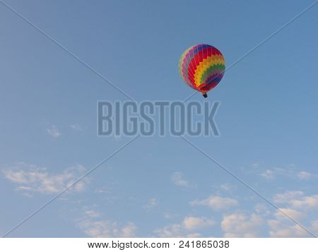 Multi Color And Colorful Balloon With A Blue Sky , Travel In The River City Of Vang Viang City, Laos