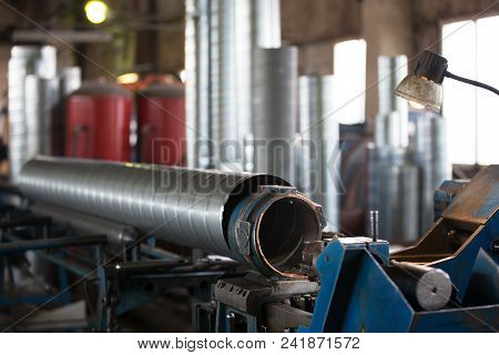 Manufacture Of Metal Vent Pipes In The Factory