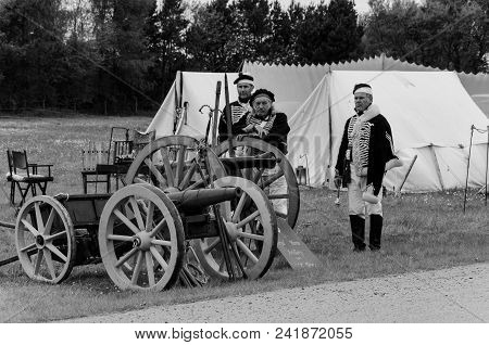 Anglesey, Uk: Feb 20, 2018: Themed Royal Horse Artillery Display At The Anglesey Vintage Rally