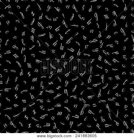 Vector Seamless Pattern With Painted Letters Of The Alphabet.can Be Used For Textile, Wallpaper And 