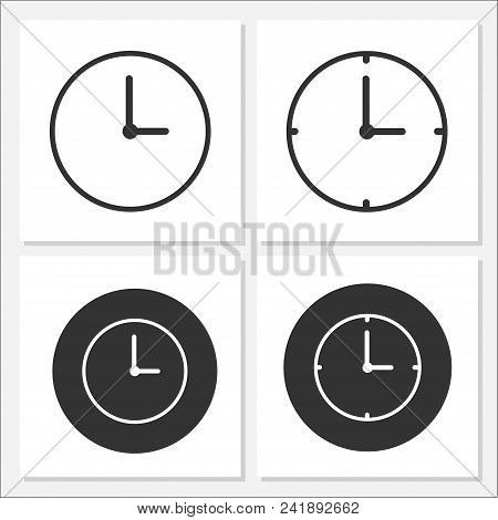Clock Flat Icon Set Vector Design Template
