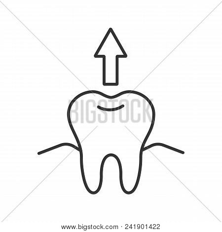 Dental Extraction Linear Icon. Thin Line Illustration. Tooth Pulling. Contour Symbol. Vector Isolate