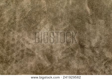 Close Up At Dark Brown Suede Leather Texture Background.