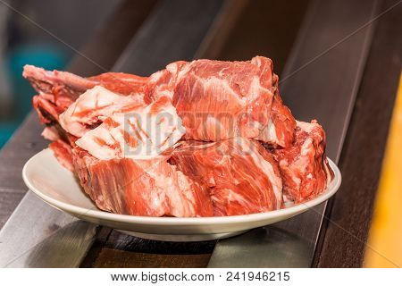 Fresh Juicy Lamb Ribs On The Plate